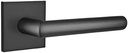 EMTEK Square Rosette Privacy Set with Matching Finish Stuttgart Lever - Choice of Left/Right Handing and 7 Finishes - 5210STULHUS19 - Left Handed (LH) - Flat Black (US19)