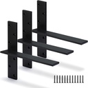 Floating Shelf Bracket 3/8" Thick Heavy Duty Shelf Brackets 3 Pack Free Hanging Countertop Support Bracket 12"Lx2.5"W Floating Wall Brackets for Cabinets, Granite, Dishwasher, Bench Seats Vanities