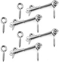 4Pcs Stainless Steel Spring Hook and Eye Safety Latch 2.5-Inch Wire Gate Hook and Eye Latch