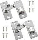 Lovelysp 90 Degree Right Angle Door Lock Stainless Steel Safety Angle Locking Latch Sliding Screen Door Latch Sliding Door Lock with Mounting Screws -2PCS