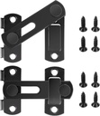 2 Pcs Barn Door Lock, 2.76” × 1.97” Stainless Steel Barn Gate Flip Door Latch, 180 Degree Flip Sliding, Bi-Fold Safety Door Lock Catch for Barn Wood Fence Sliding French Doors - Matte Black