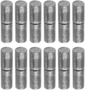 12 Pack Weldable Barrel Hinges, 3" Long - 3/4" Diameter, round Body Steel Weld on Bullet Door Hinges Detachable Hinges for Swing Door, Windows, Trailer Ramp Gate