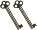 KY-6 Skeleton Key, Antique Brass Plated Hollow Barrel Skeleton Key, Perfect Key Replacement for Antique Vintage and Modern Furnitures(2 Pcs)