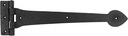 Renovators Supply Manufacturing Gate Hinges 15 In. Black Wrought Iron Spade Tip Strap Hinges for Gates and Doors with Mounting Hardware
