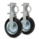 Gate Helper Wheel for Supporting Metal Swing Gates with 1-5/8" Thru 2" Gate Frames, 6" Gate Support Wheel Prevent Gate from Dragging for Chain Link Fence, 2 PCS