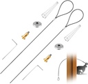 Gate Latch Cable Pulls Kit, Black Spring Loaded Adjustable Gate Latch Cable Pull Gate Opener for Metal Wooden Fences Garden Backyard Door Fence Gate Opener (2 Sets)