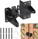 Automatic Gate Latch for Wooden Fences, Self Locking Heavy Duty Gate Latch for Vinyl Fence Outswinging Pool Gate Door Latches, Black