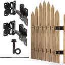 7Penn Self Closing Gate Hinges - 2Pk Black Heavy Duty Gate Hinges with Gate Hardware for Outdoor Vinyl or Wood Fence - Adjustable Swing Gate Hinge Soft Door Closer for Garden Gate or Backyard Fencing