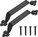 2 Pcs Sliding Barn Door Handles, Black 8.26 Inch Gate Handles Hardware, Garage Door Pull Handles for Interior Outdoor Sliding Barn Garages Closet Sheds Drawer Doors Gates Pull Handles