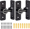 Barn Door Lock 90 Degree- Flip Luminous Door Latch, Heavy Duty Safety Gate Latches ，Home Security Door Bolt Suitable for Barn Garage, Bathroom, Bedroom, Cabinet (Black 2 Pack)