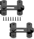 Barn Door Latch Lock, Black Stainless Steel Gate Latch Shed Door Latch Hardware Gate Locks for Outdoor Fence Pet Gate Cabinet Furniture Garden