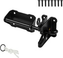 Heavy Duty Self Locking Gate Latch for Pool, Kennels, Wooden Fence, Vinyl & Metal Gates - Automatic Gate Latch - Gravity Security Latch with Nylon Rope Pull - 7.5"