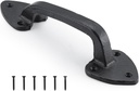 Wellmade Barn Door Handles, Black Gate Handle, 7.5 in Rustic Metal Door Pull Handle Hardware for Wooden Garden Gate Shed Cabinet