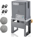 JIELI 3300 Lb Automatic Sliding Gate Opener with 4 Remote Controls, Electric Rolling Driveway Slide Gate Motor, Complete Gate Operator Hardware Security System Kit for Sliding Gate up to 40 Feet