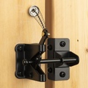 Heavy Duty Self Locking Gate Latch for Wooden Fence with Steel Spring Cable Pull,Gravity Fence Latch for Metal Gates,Vinyl Fence,Gate Hardware Gate Door Lock for Outdoor Pool,Black Finish