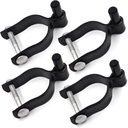 (4 Pack) 2-3/8" Pressed Steel Chain Link Fence Gate Post Hinge, Heavy-Duty Chain Link Fence Male Hinge, with Nut/Bolt - Black