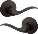 Kwikset Tustin Interior Passage Door Handle, Lever for Closet and Hallway Doors, Reversible Non-Locking Handle Lever, Venetian Bronze, with Microban Protection