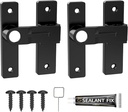 Gate Latch for Wooden Fence, Barn Door Latch, Black Gate Latches with Luminous Function,Heavy Duty Sliding Door Lock Hardware (Matt Black, Classic 180°-2 Pack)