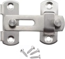 3 Inch Flip French Door Latches Locks, HLOMVE Bifold Slide Gate Latch Lock for Fences, Double Door Closet Lock, Barn Shed Latch Lock, Stainless Steel Brushed Finish