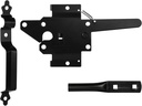 Gate Latch for Wooden Fence, Heavy Duty Self Locking Gate Latch with Handle for Pool/Garden Gate Safety Latch, Gate Hardware Kit for Vinyl/Wood Fence, Black Finish