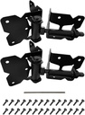 2 Pack Self Closing Gate Hinges for Wooden/Vinyl/Pvc Fences, Heavy Duty Hinges Adjustable Tension 90 Degree with Installation Screws and Swing Adjuster Tool (Black, 2 Pack)