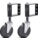 Ronlap Gate Wheels for Wooden Gate, Gate Caster Wheel Spring Loaded for Metal Tube Swing Gate Fence Gate Wheel for Gates Heavy Duty Outdoor Farm Vinyl Gate Rollers, 250 Lbs, 5 Inches, 2 Pack, Black