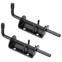 Spring Loaded Gate Latch Pin Barrel Bolt 6In Durable Solid Steel for Shed Doors Wood Metal Gate Black - 2Pcs