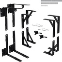 2 Sets Gate Kit Gate Corner Brace Bracket Heavy Duty anti Sag Gate Frame Kit with a Self-Locking Gate Latch, Gate Kits for Wooden Fence Garden Wooden Driveway Gates,Shed Doors, Corral Gates