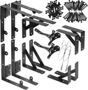 2 Sets Fence Gate Kit Gate Hardware with Gate Latch, Gate Corner Brace Brackets Heavy Duty anti Sag Gate Frame Hardware Kit with Gate Hinges for Wooden Fences, Driveway Gates, Shed Doors, Corral Gates