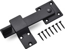 6" Barn Door Flip Latch Sliding Door Latch Gate Latch for Fence, Shed Door, Farm Gate, Solid Metal Heavy Duty Iron Hardware, Add More Security and Privacy, Matte Black