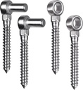 Cast 304 Stainless Steel Heavy Duty Gate Hinges, 2Pack Gate Hinges Heavy Duty, M12 Hook and Eye Hinges, Partial Thread Gate Bolt Hook, Wood Gate Hinge for Farm, Fence Gates