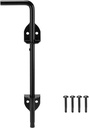 12" Heavy Duty Cane Bolt Gate Drop Rod for Wood Fence, Steel Drop Bolts Cane Bolt Hardware for Wooden Gater and Holding Doors, Black Finish