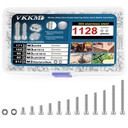 1128 Pcs Stainless Steel M3 Hex (Allen) Drive Socket Head Cap Bolt Assortment Kit, Screw, Nut & Washer Set, M3 X 4/5/6/8/10/12/14/16/18/20/25/30/Mm, Reusable Storage Case