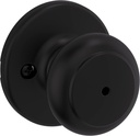 Kwikset Cove Interior Privacy Door Knob with Lock, Door Handle for Bathroom and Bedroom, Matte Black Keyless Turn Lock Doorknob