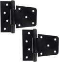 3.5 Inch Black Door Shed Hinges Square Barn Hinges Heavy Duty Gate Hinges Wrought Hardware Iron Rustproof for Wood Fences (Not Included Screws)