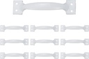 10Pcs 6 Inch Rustic Gate Handle Pulls Vintage Utility Door Pulls for Home Improvement, Barn Door Hardware with Screws,Painted White