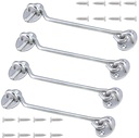 4 Pack Barn Door Latch Door Lock Hardware, Sliding Door Lock Eye Hook Latch with Screws, Rust-Resistant Metal Gate Latch, Privacy Hooks Latch for inside Door