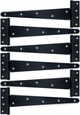 T-Strap Shed Hinge Gate Strap Heavy Duty Hinge Door Barn Gates Hinges (6, 12 Inch)
