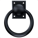 Trust4Care 3-3/4" Matte Black Rotatable Sliding Barn Door Ring Handle Gate Handles, Horseshoe Bifold Garage Door Handles Shed Cross Ring Hitch, Rustic Flush Forged Front Door Knocker