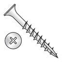 #8 X 2-1/4" Stainless Steel Deck Screw Phillips Drive, Bugle Head (Quantity: 500) Type 17 Wood Cutting Point, 1-1/2" of Thread Length, 8 Screw Diameter, 2-1/4" Screw Length