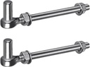 M12X 8'' J Bolt Gate Hinge, 304 Stainless Steel Gate Hinges with 5/8" Male Pin, Lightweight J Bolt Post Hinge for Farm Gates, 2Pcs Gate Hinges Heavy Duty Load Capacity up to 500Lbs