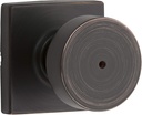 Kwikset 730PSKSQT-11P Pismo Knob with Square Rose Privacy Lock with 6AL Latch and RCS Strike Venetian Bronze Finish