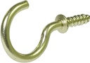 Hardware Essentials 320408 Hardware Essentials Solid Brass Cup Hook 1", Brass Finish, 100-Pack