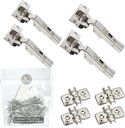 Blum 110 Degree Cliptop 71B3550 Soft Close Hinges - Full Overlay Soft Close Frameless Application Kit Includes Screws and Bumpers from BI&R Basics Pack of 4