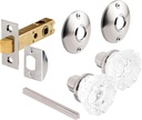 Prime-Line E 28325 Passage Door Latch Set, Glass Knob with Latch Bolt Satin Nickel Finish, Vintage (Single Pack)