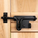 Slide Bolt Gate Latch for Wooden Fence, Heavy Duty Black Sliding Bolt Gate Lock Latch Hardware with Padlock Hole, Door Gate Latch for Wooden Gate Vinyl Fence Barn Shed, 1 Pack