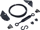 Durable anti Sag Gate Kit Gate Hardware Support Cable Set for Sliding Gate,Steel Fence Door Repair Kit Anti-Sagging Gate Kit Gate Latch for Wooden Fence Outdoor, Black No Sag Gate Frame Kit