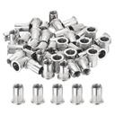 Uxcell 100Pcs Rivet Nuts Flat Head, M10 Stainless Steel 304 Threaded Insert Nuts Knurled Body