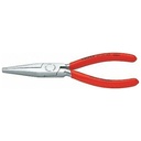 Knipex 6.3" Long Nose Pliers (Flat Jaws) - Chrome W/ Plastic Grip