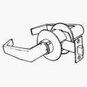 Tell Manufacturing Heavy Duty Commercial Passage Lever with a Cylindrical Latch, Tested ANSI Grade 2, Certified UL 3 Hour Rating, ADA Compliant, T Strike, Cortland LC2400 Series